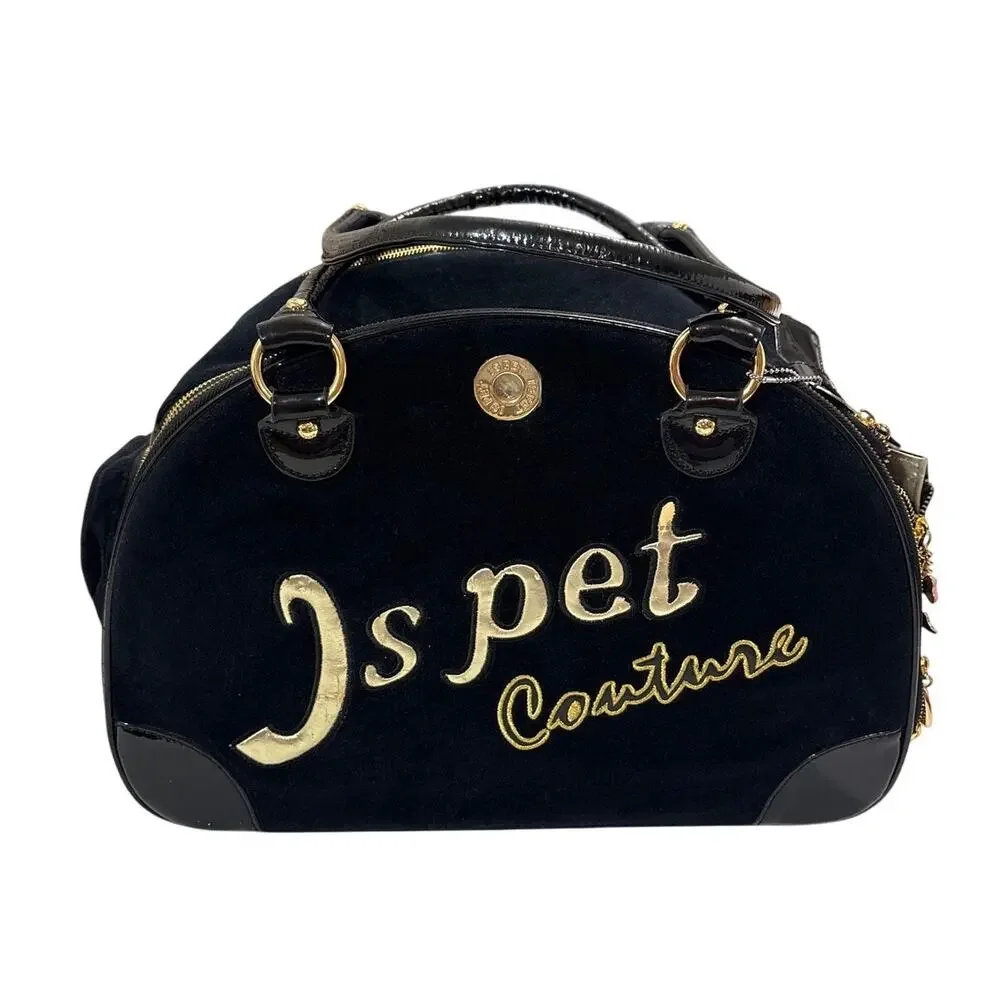JS Pet Couture Pet Carrier Velour Y2k Charm Travel Dog Cat Structure Bag Purse